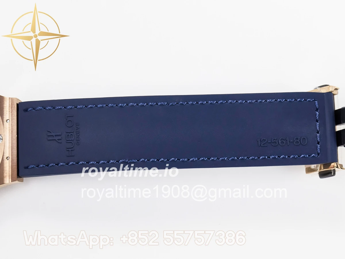 Hublot Classic Fusion 38mm RG JJF Blue Dial on Blue Gummy Leather Strap - Image 23