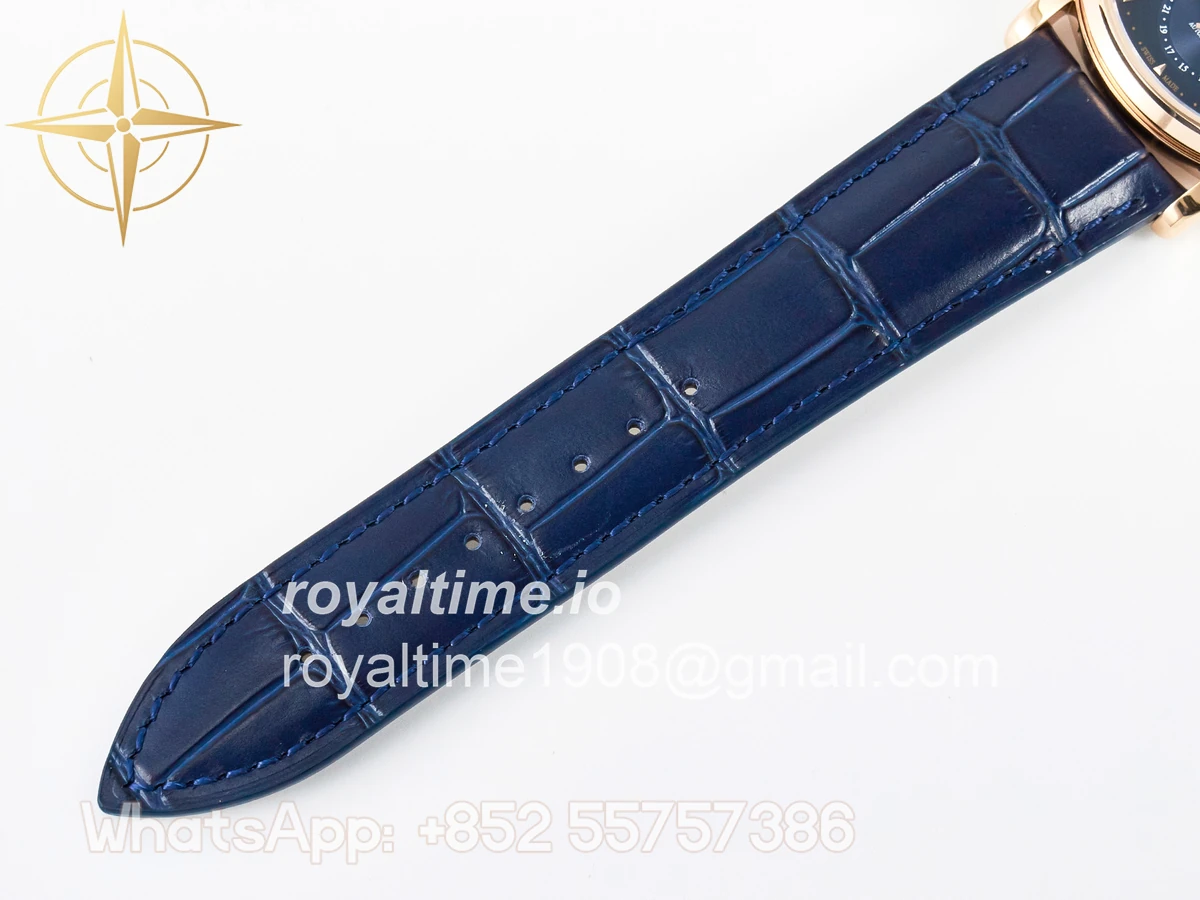 Jaeger-LeCoultre Master Ultra Thin Moon RG Z+F Blue Dial on Blue Leather Strap SA925 - Image 23