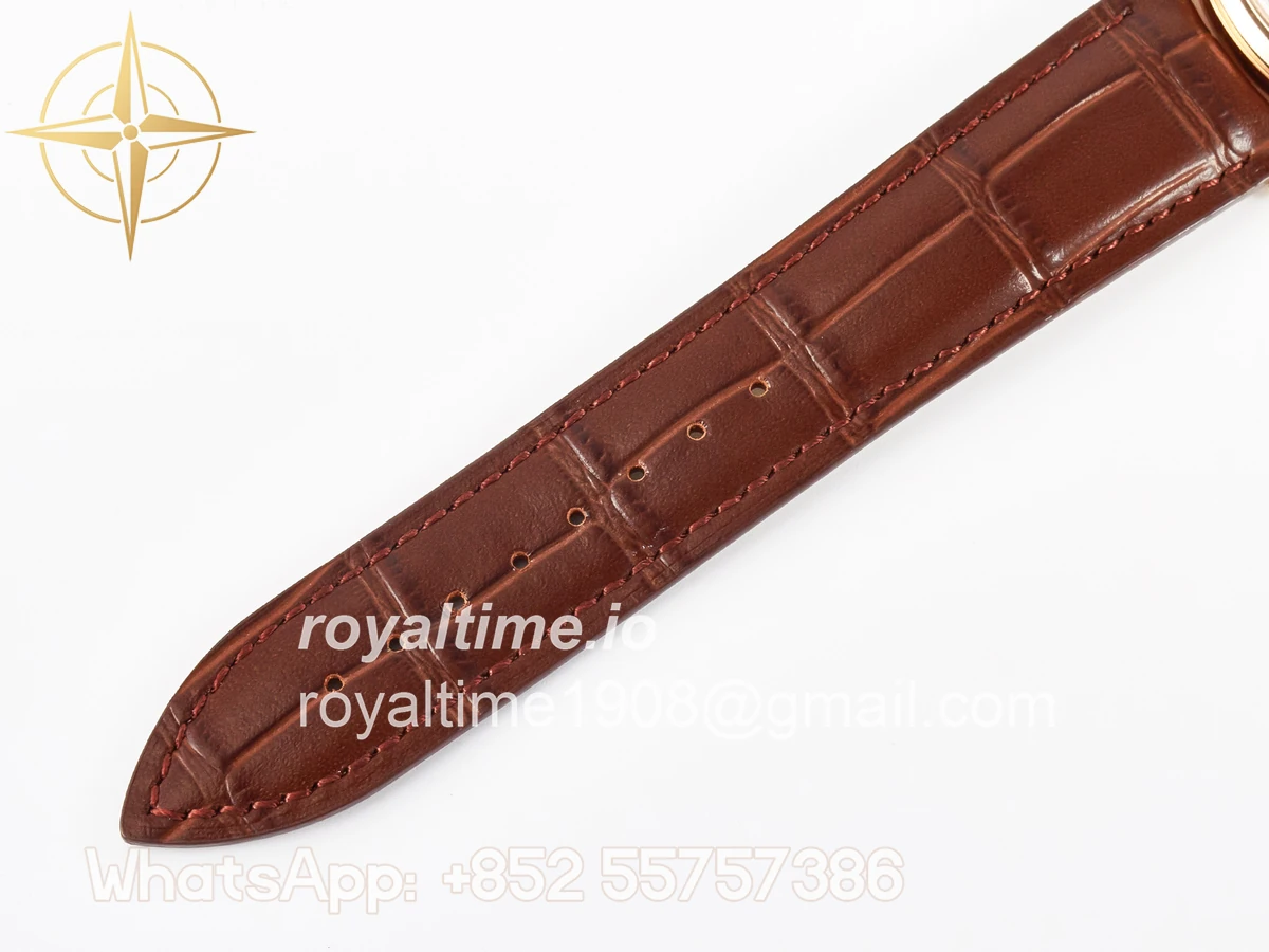 Jaeger-LeCoultre Master Ultra Thin Moon RG Z+F White Dial on Brown Leather Strap A925 - Image 23