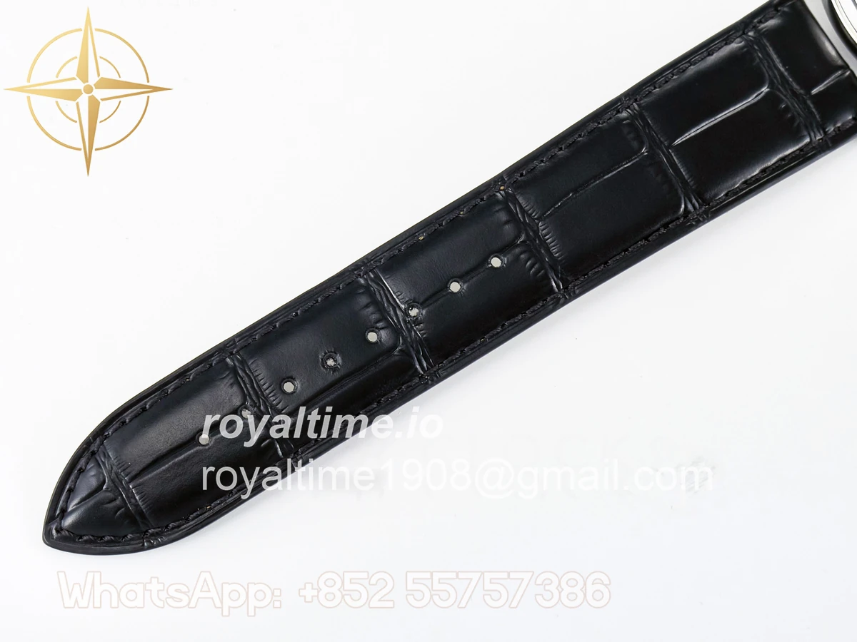 Jaeger-LeCoultre Master Ultra Thin Perpetual Calendar SS V9F Black Dial Diamonds Bezel on Black Leather Strap A868 V2 - Image 23