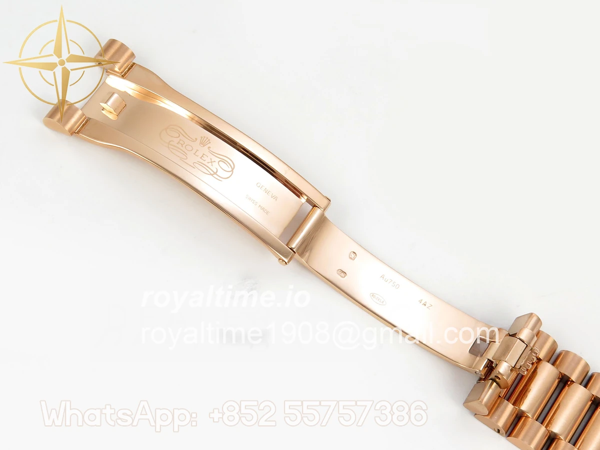 Rolex Day Date 40 RG TMF White Roman Dial on President Bracelet VR3255 (Weighted) 208g - Image 23