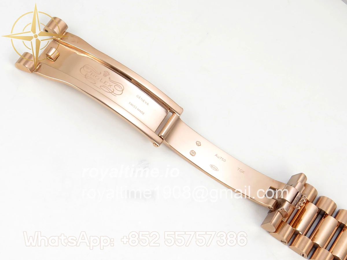 Rolex DayDate 40 RG QF 904L Steel Black Stick Dial on President Bracelet VR3255 V8 (Gain Weight) - Image 23