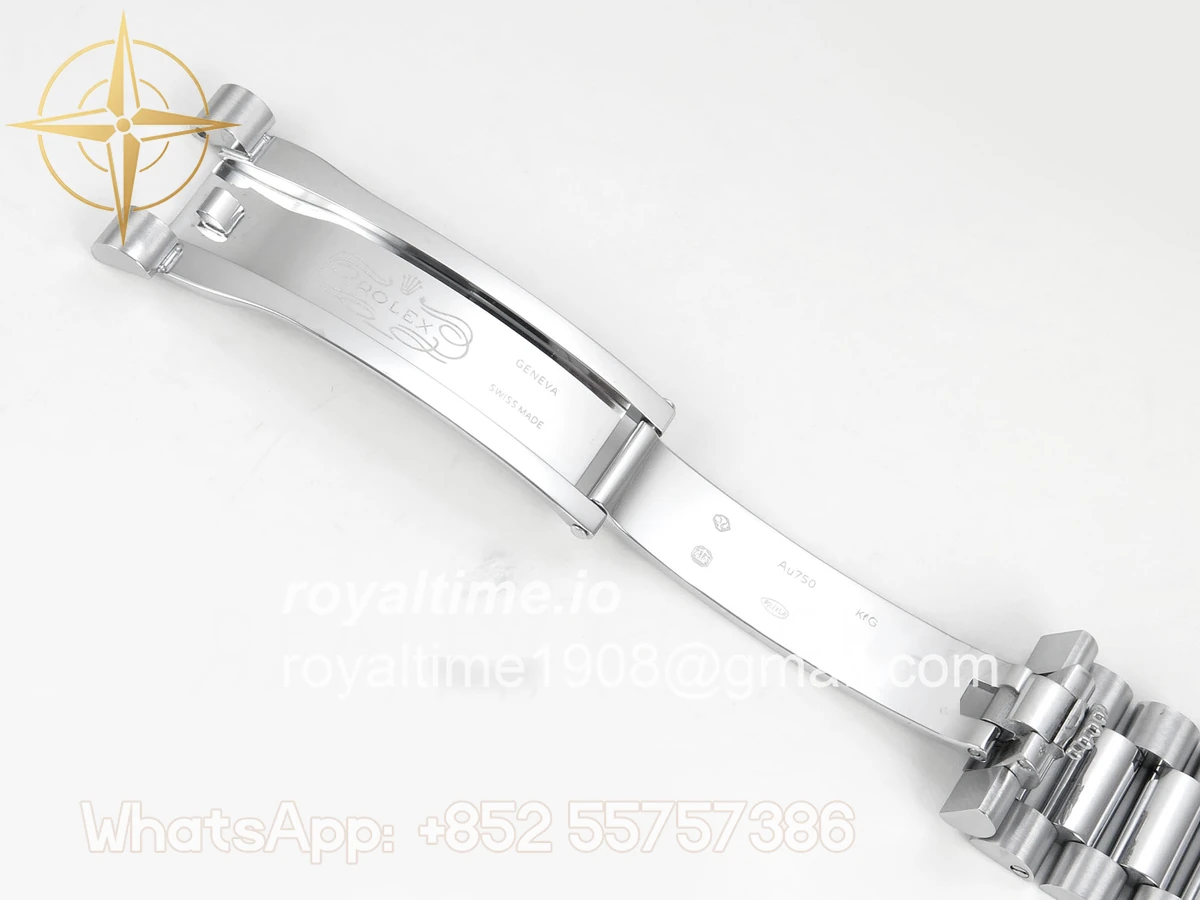 Rolex DayDate 40 SS QF 904L Steel Gray Stick Dial on President Bracelet VR3255 V8 (Gain Weight) - Image 23