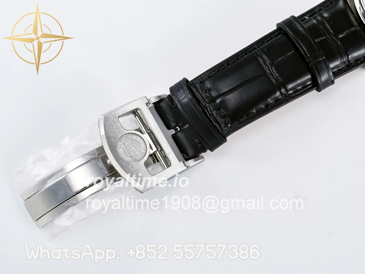 IWC IW5034 Portugieser Perpetual Calendar SS V9F White Dial on Black Leather Strap A52610 - Image 24