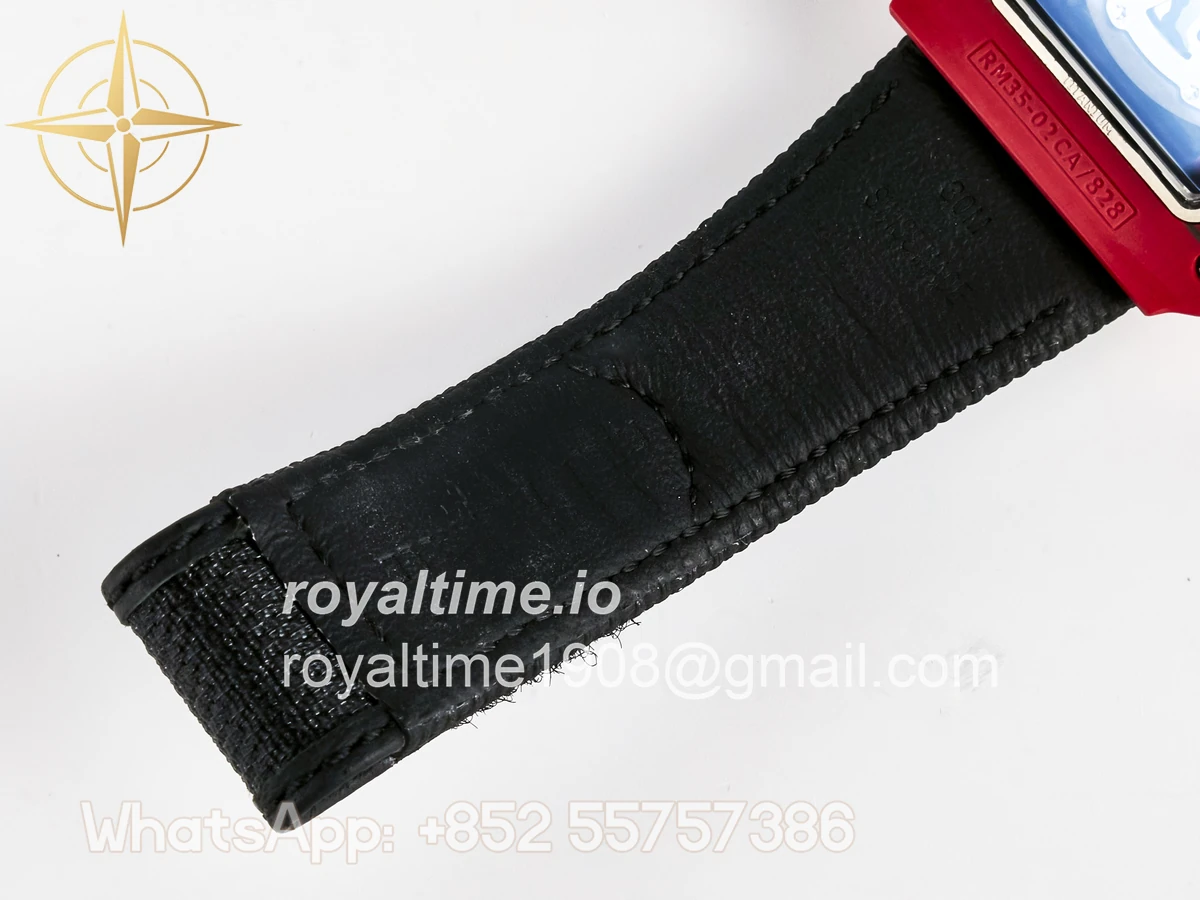 Richard Mille Custom RM035-02 Red NTPT PPMF Red Crown on Nylon Strap Custom Vaucher Movement - Image 24