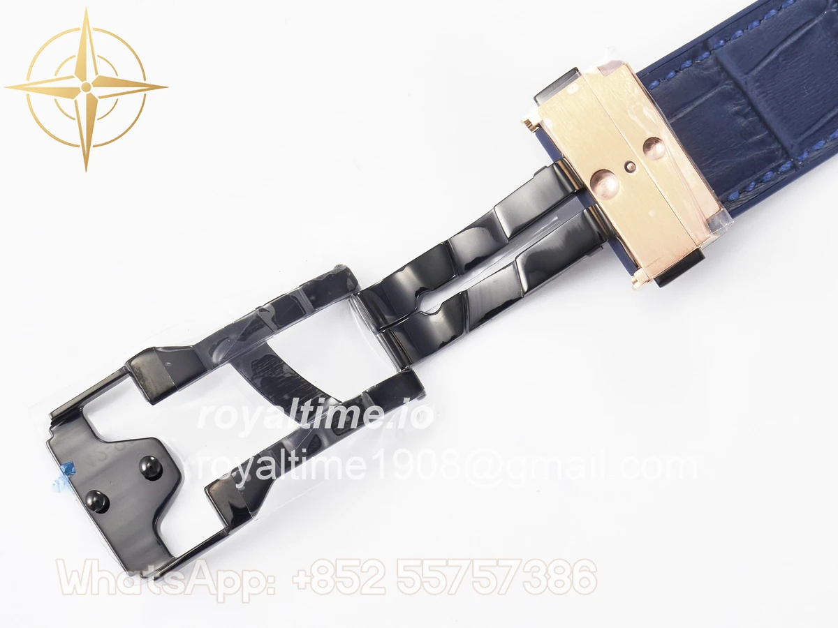 Hublot Classic Fusion 42mm RG JJF Blue Dial on Blue Gummy Leather Strap - Image 24