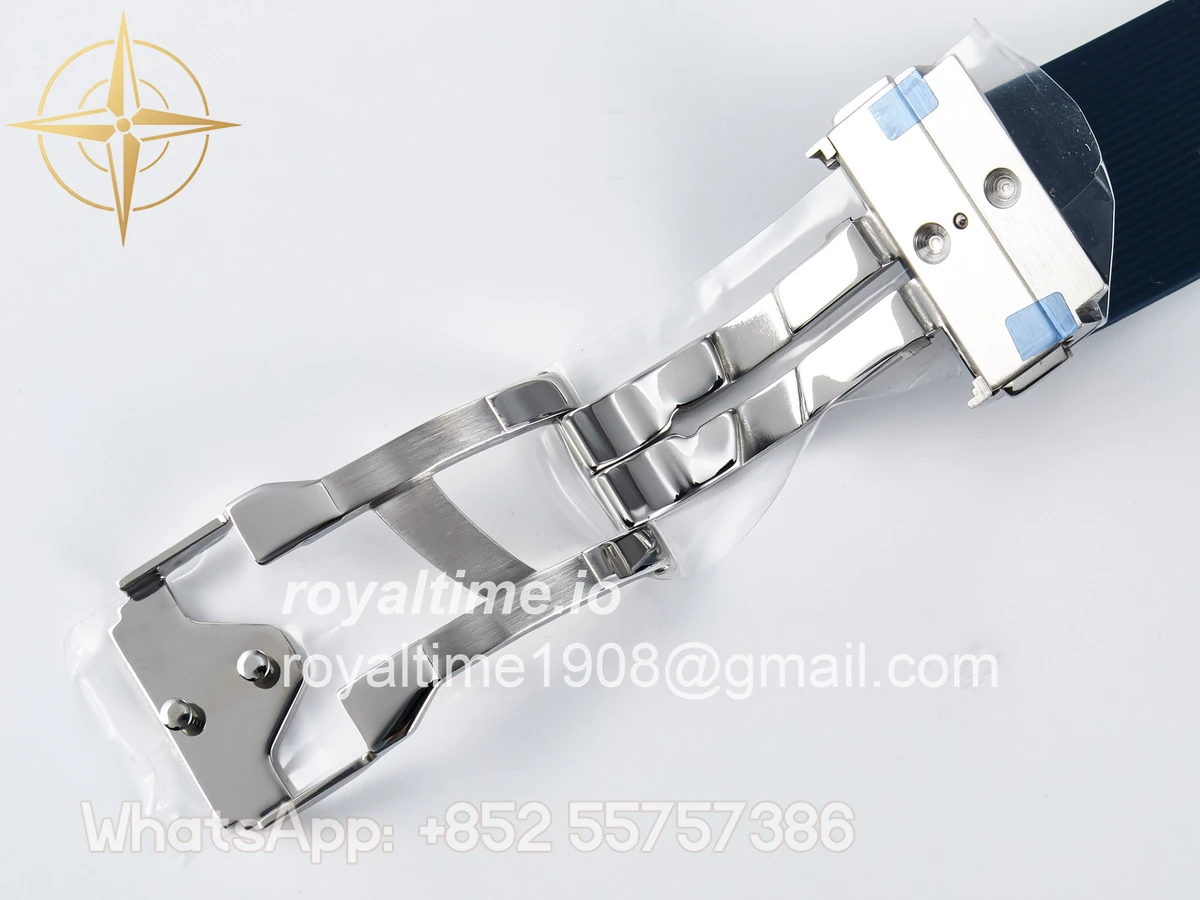 Hublot Classic Fusion Bang 42mm HBF Blue Dial Diamonds Bezel on Blue Rubber Strap A2892 - Image 24