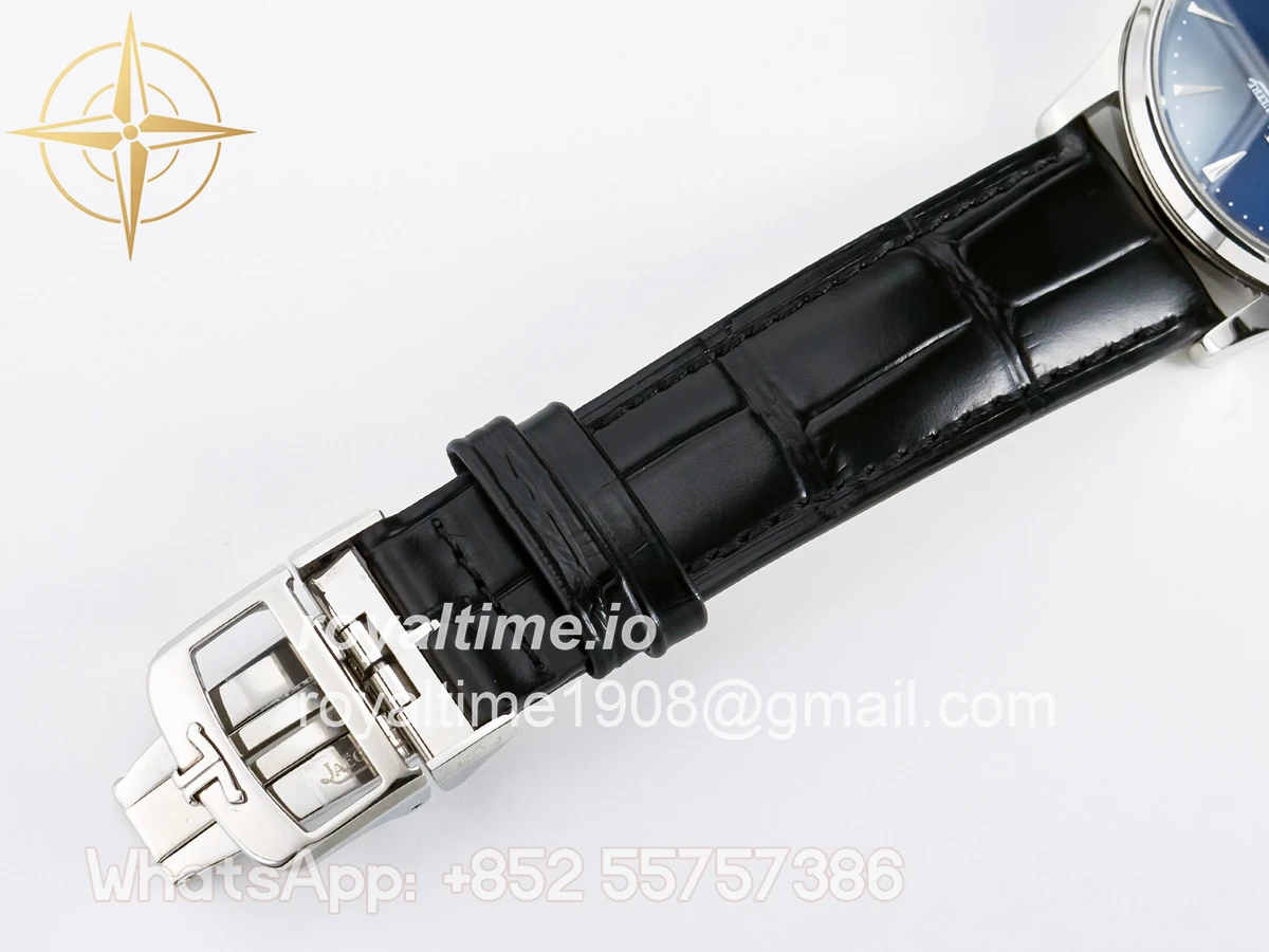 Jaeger-LeCoultre Master Ultra Thin Moon 1368420 SS Z+F Blue Dial on Black Leather Strap SA925 - Image 24