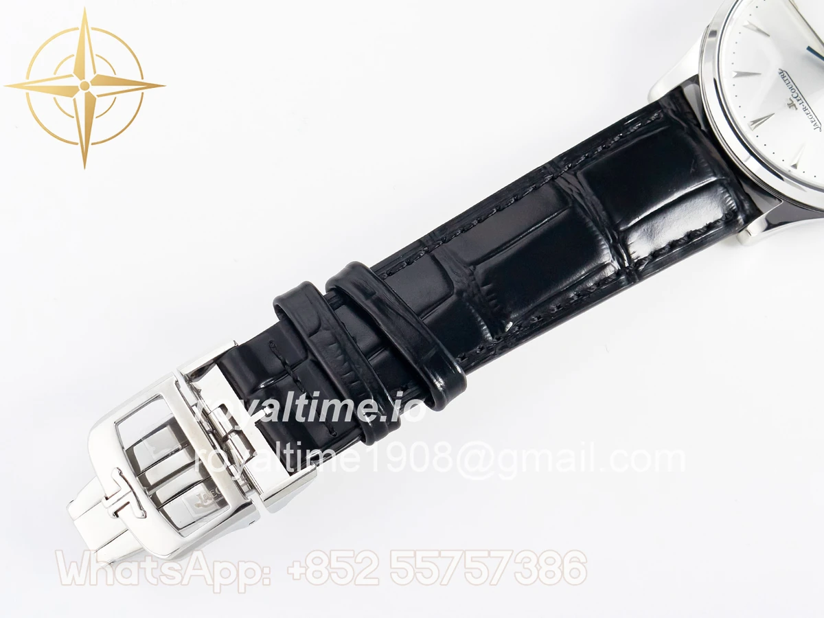 Jaeger-LeCoultre Master Ultra Thin Moon 1368420 SS Z+F White Dial on Black Leather Strap SA925 - Image 24