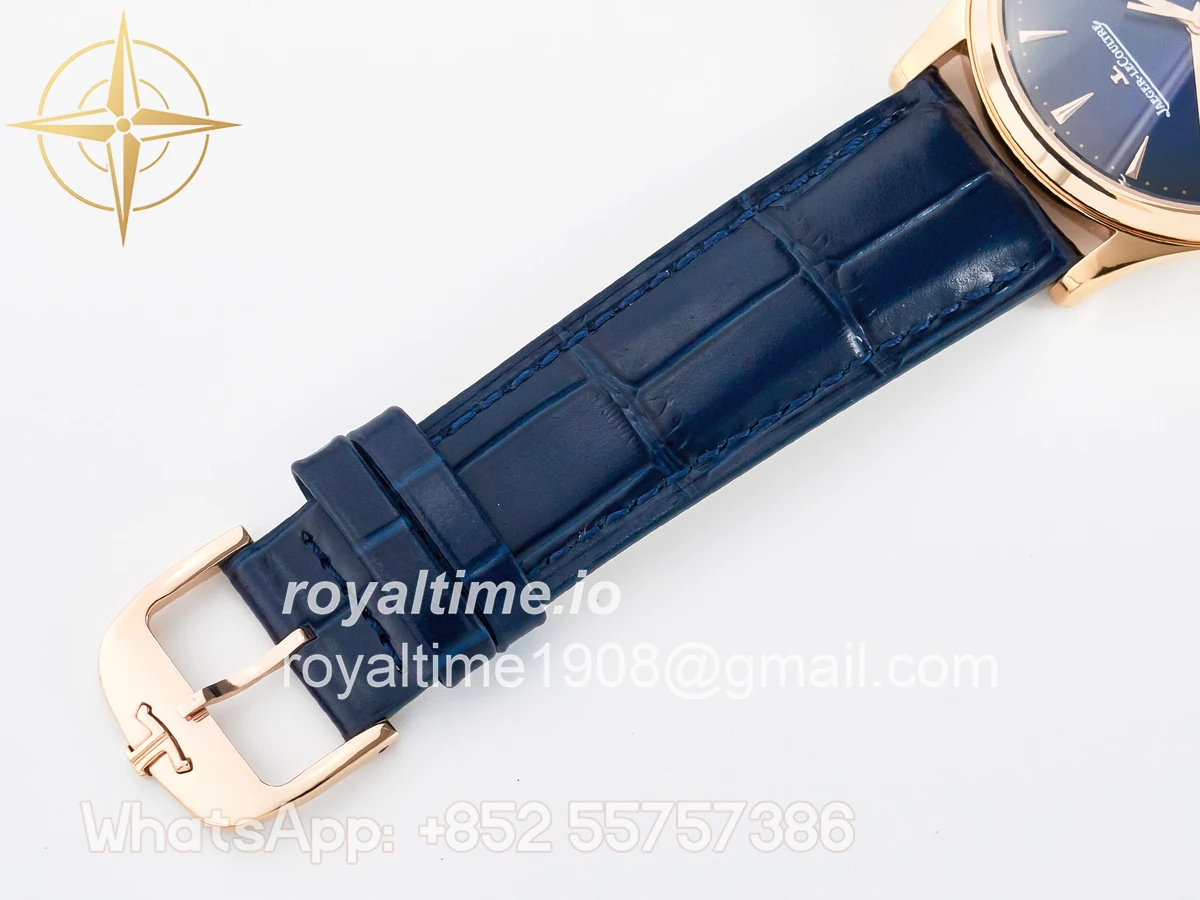 Jaeger-LeCoultre Master Ultra Thin Moon RG Z+F Blue Dial on Blue Leather Strap SA925 - Image 24