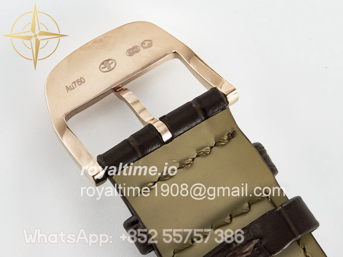 Jaeger-LeCoultre Master Ultra Thin Perpetual Calendar RG V9F Cream Dial Diamonds Bezel on Brown Leather Strap A868 V2 - Image 24