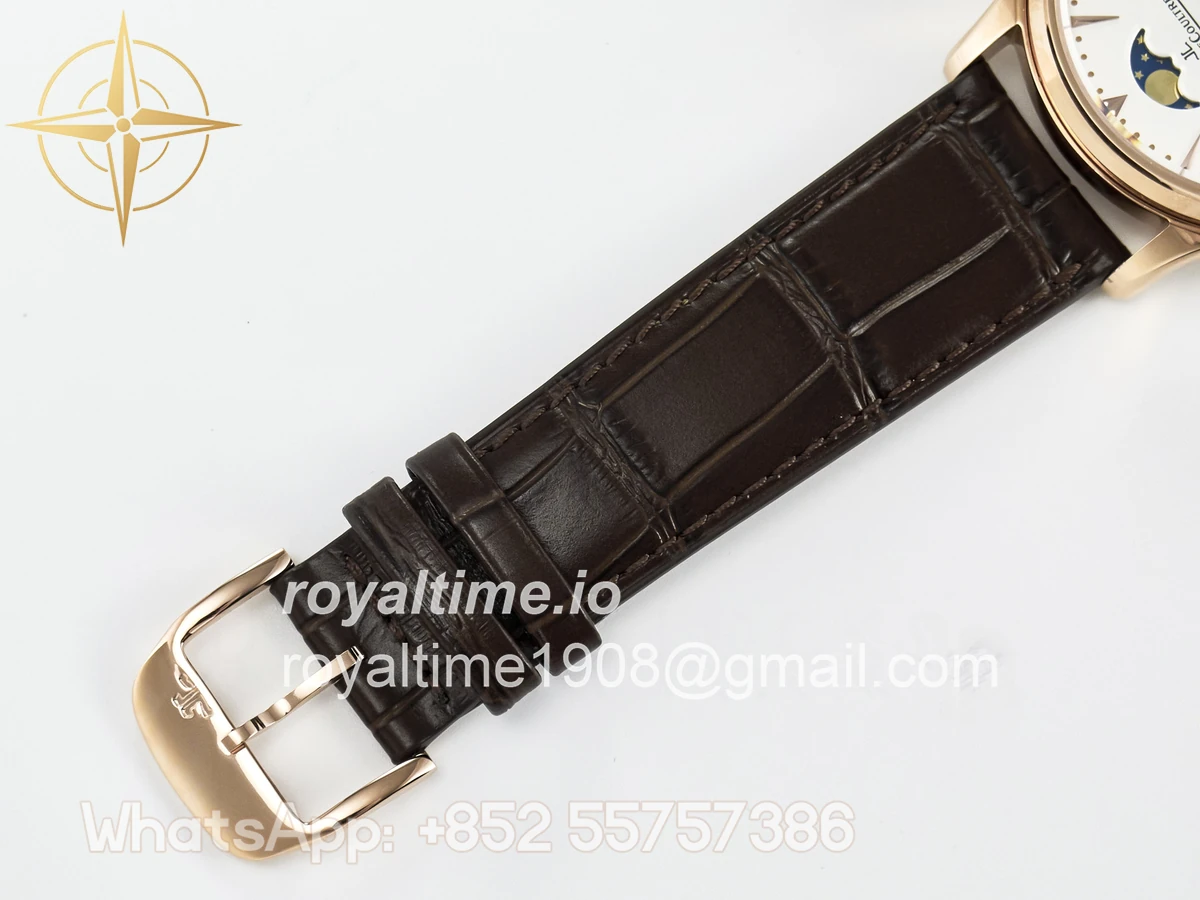 Jaeger-LeCoultre Master Ultra Thin Perpetual Calendar RG V9F White Dial on Brown Leather Strap A868 V2 - Image 24