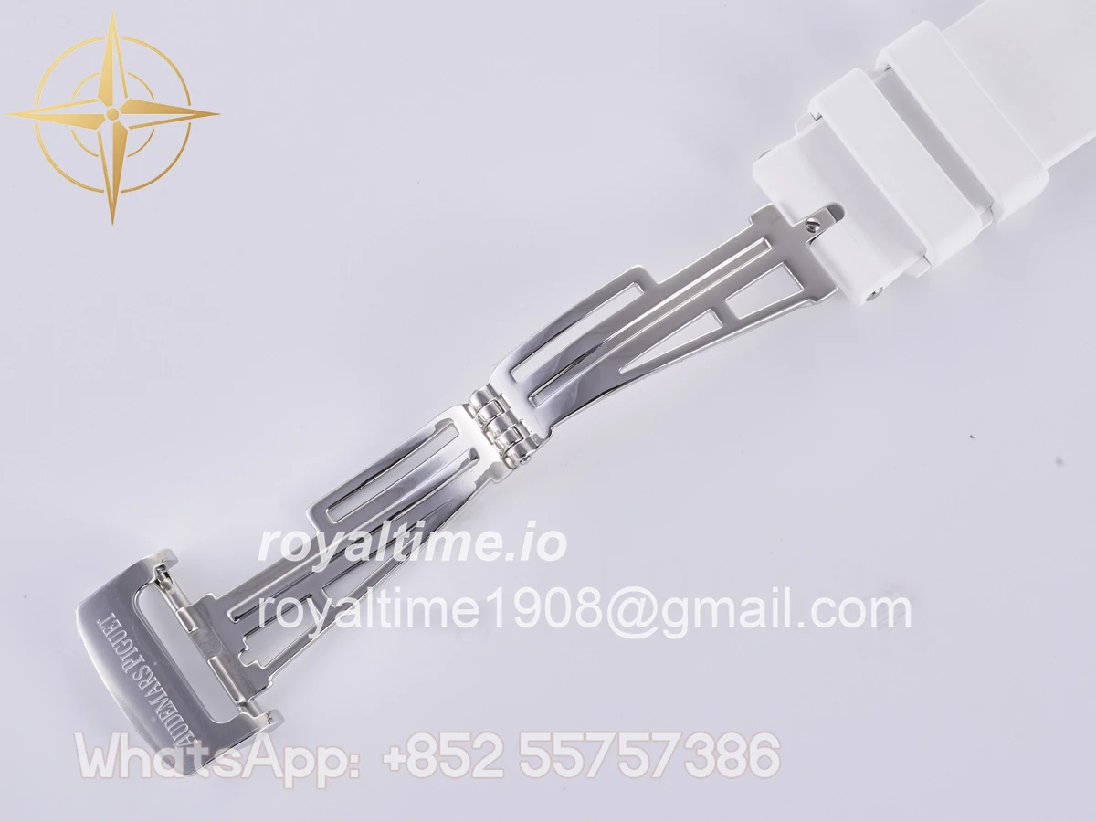 Audemars Piguet Royal Oak Chrono 26240 SS DDF Silver Dial on White Rubber Strap DD4401 (50th Anniversary) - Image 24