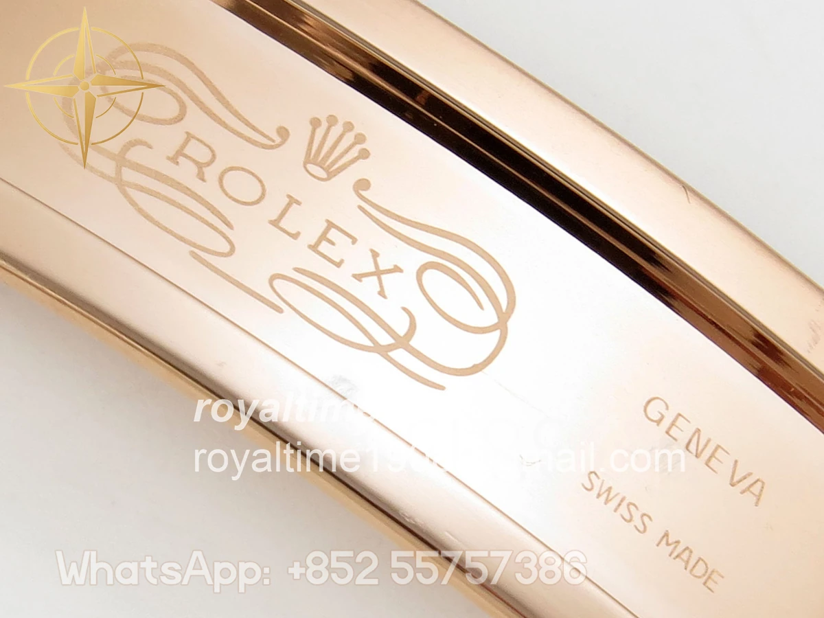 Rolex Day Date 40 RG TMF Brown Textured Stick Dial on President Bracelet VR3255 (Weighted) 208g - Image 24