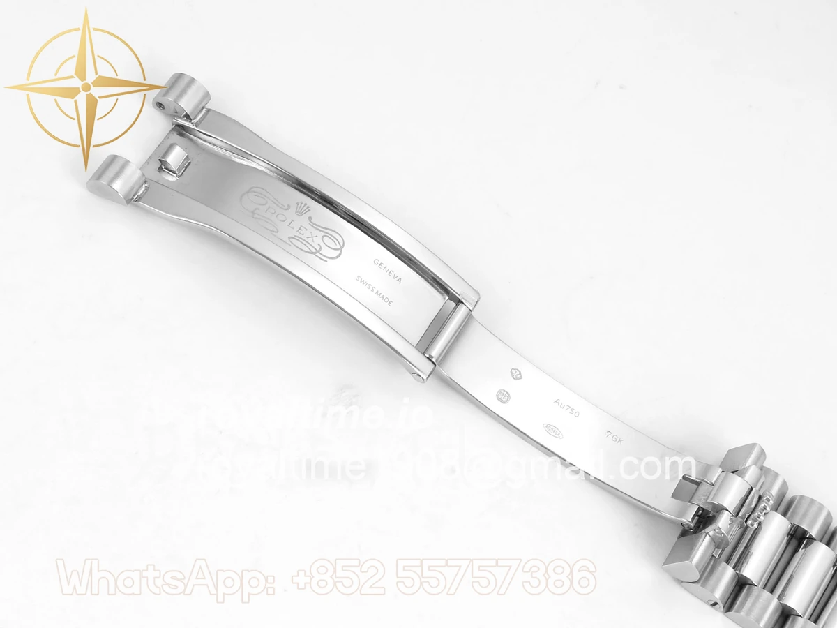 Rolex DayDate 40 SS QF 904L Steel Black Crystal Dial on President Bracelet VR3255 V8 (Gain Weight) - Image 24