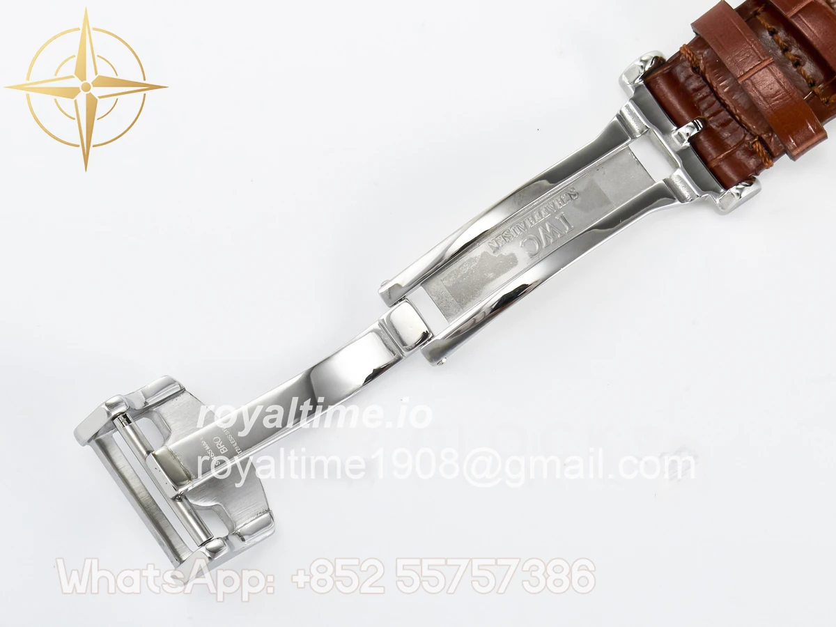 IWC Portugieser Perpetual Calendar SS 5033 APSF White Dial on Brown Leather Strap A52610 - Image 25