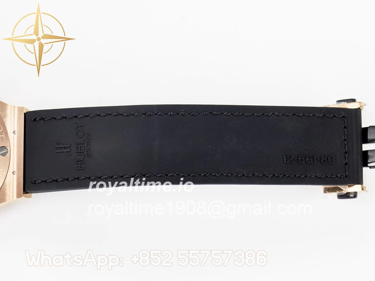 Hublot Classic Fusion 38mm RG JJF Black Dial on Black Gummy Leather Strap - Image 25