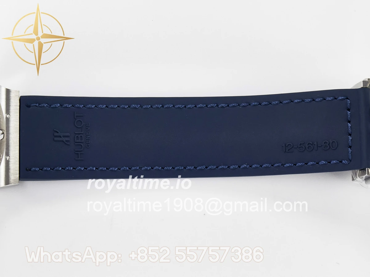 Hublot Classic Fusion 38mm SS JJF Blue Dial on Blue Gummy Leather Strap - Image 25
