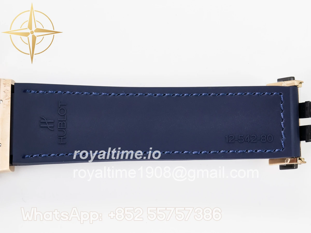 Hublot Classic Fusion 42mm RG JJF Blue Dial on Blue Gummy Leather Strap - Image 25