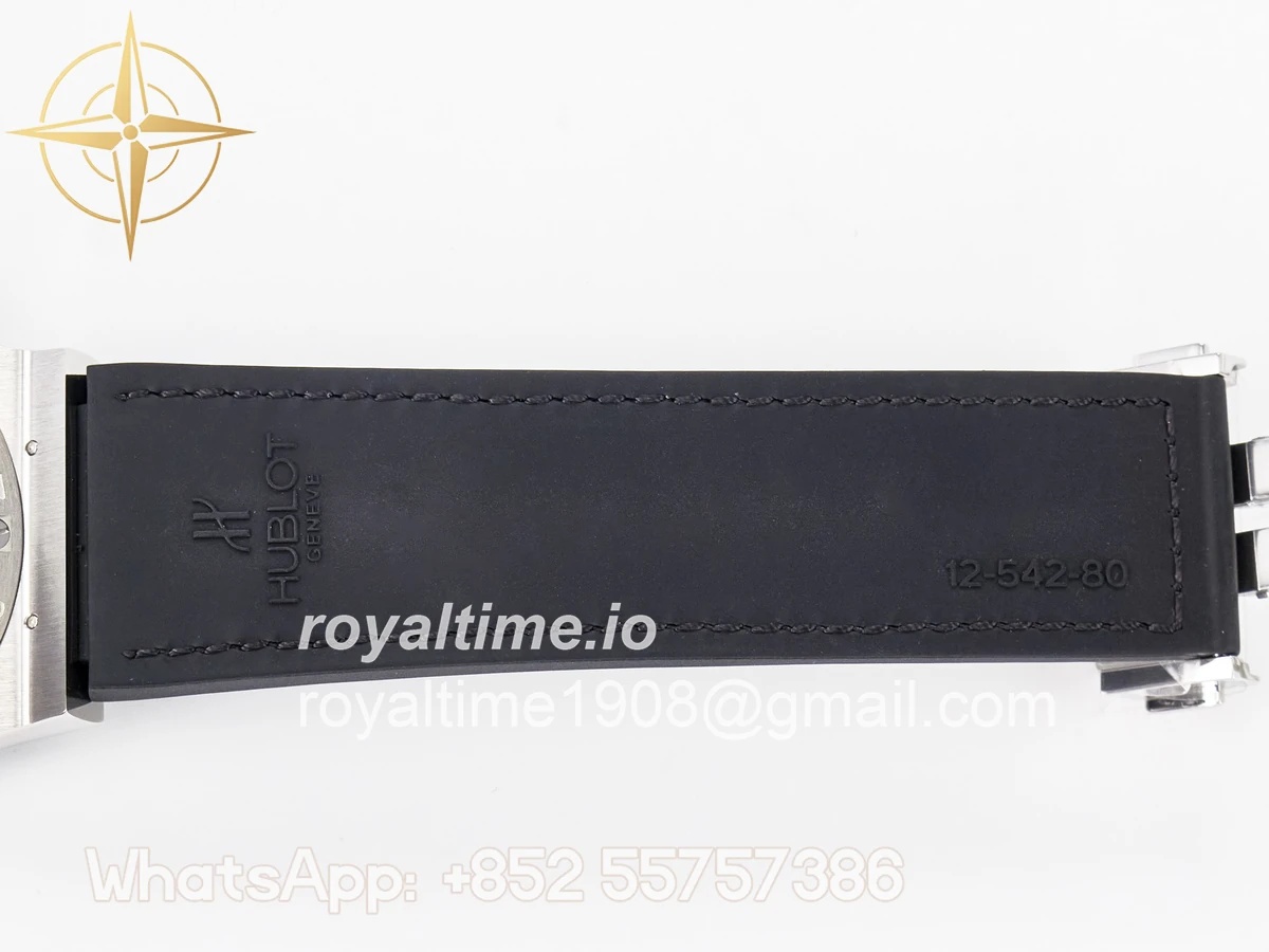 Hublot Classic Fusion 42mm SS JJF Black Dial on Black Gummy Leather Strap - Image 25