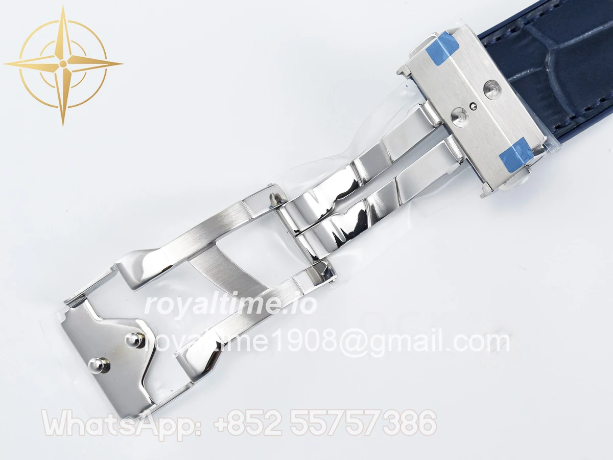 Hublot Classic Fusion Bang 42mm HBF Blue Dial Diamonds Bezel on Blue Leather Strap A2892 - Image 25