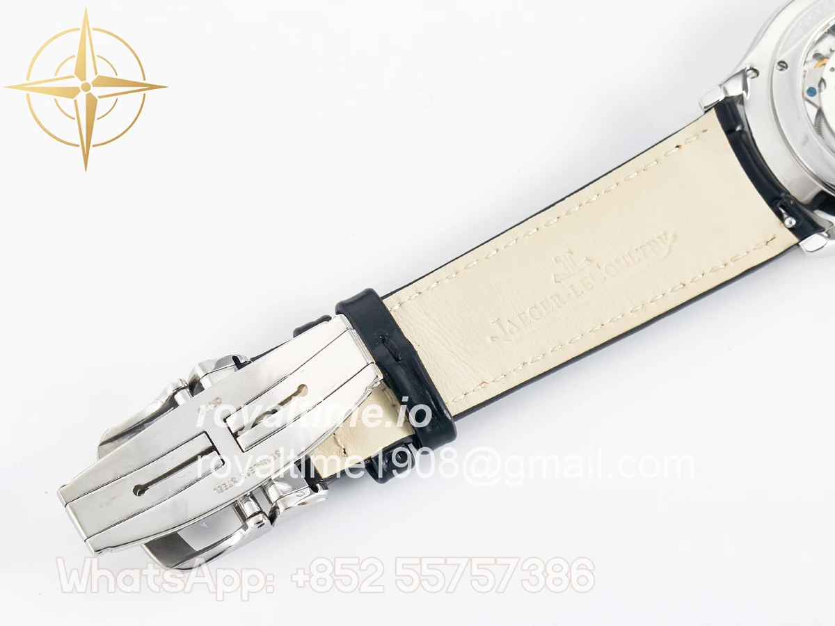Jaeger-LeCoultre Master Ultra Thin Moon 1368420 SS Z+F White Dial on Black Leather Strap SA925 - Image 25