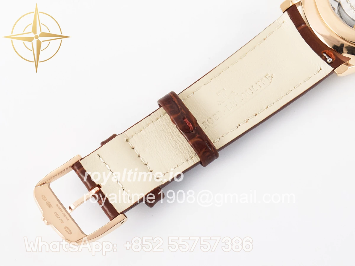 Jaeger-LeCoultre Master Ultra Thin Moon RG Z+F White Dial on Brown Leather Strap A925 - Image 25