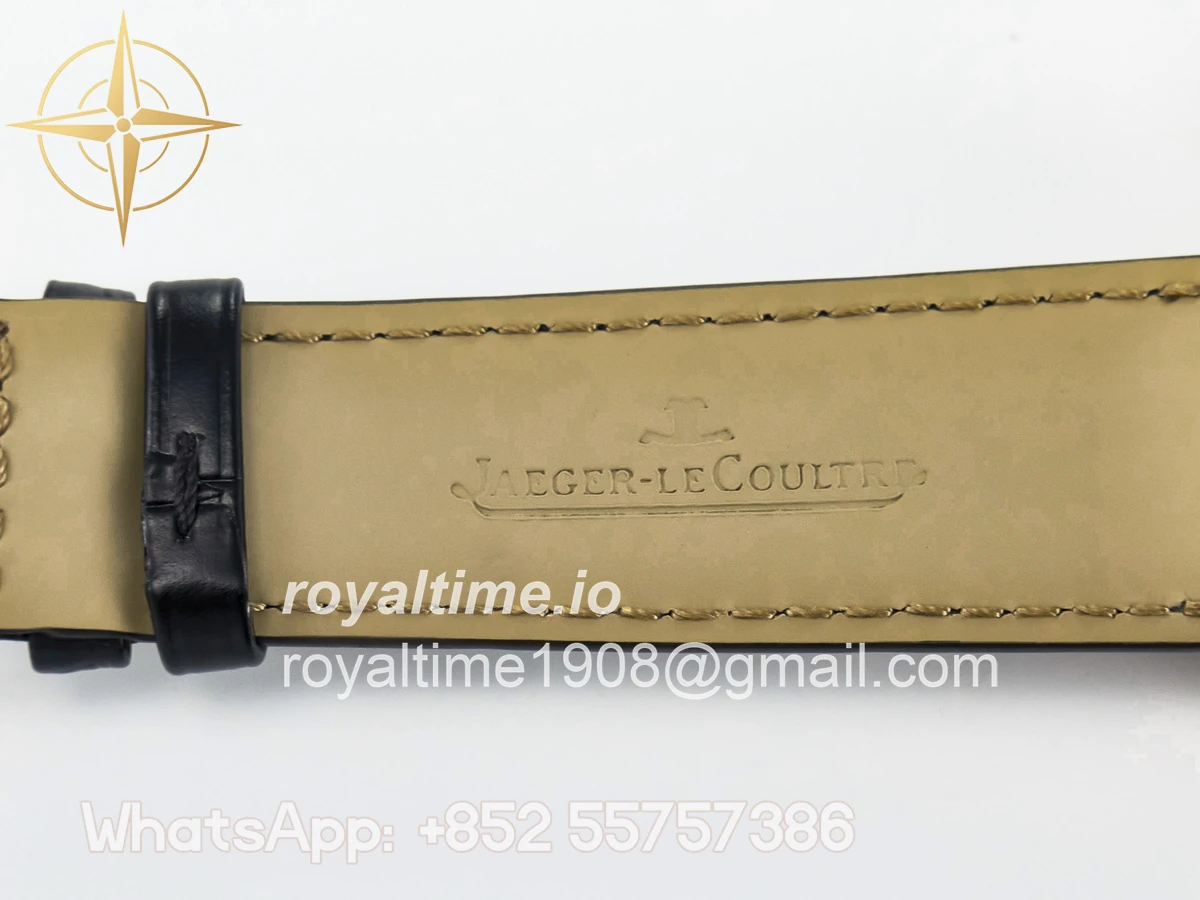 Jaeger-LeCoultre Master Ultra Thin Perpetual Calendar RG V9F White Dial Diamonds Bezel on Black Leather Strap A868 V2 - Image 25