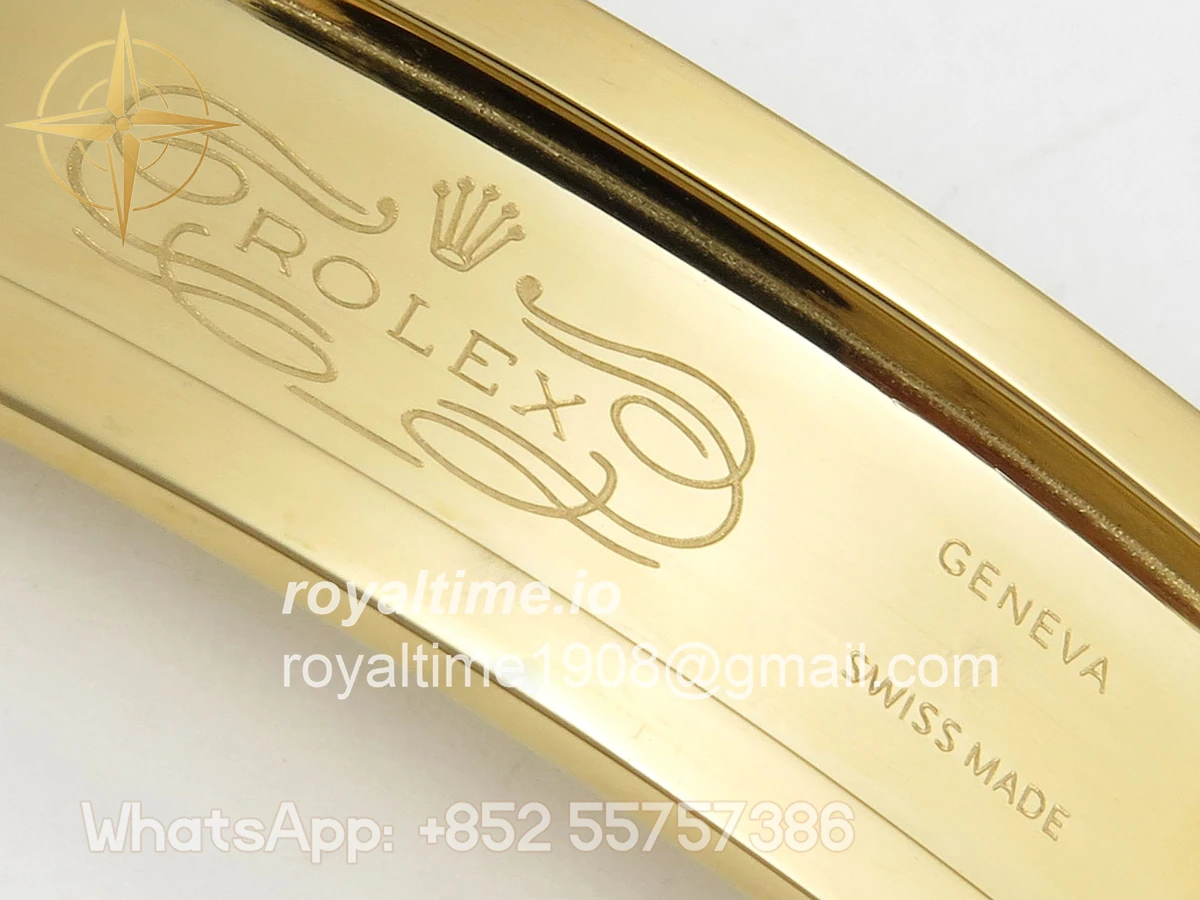 Rolex DayDate 40 YG QF 904L Steel Green Ombre Roman Dial on President Bracelet VR3255 V8 (Gain Weight) - Image 25