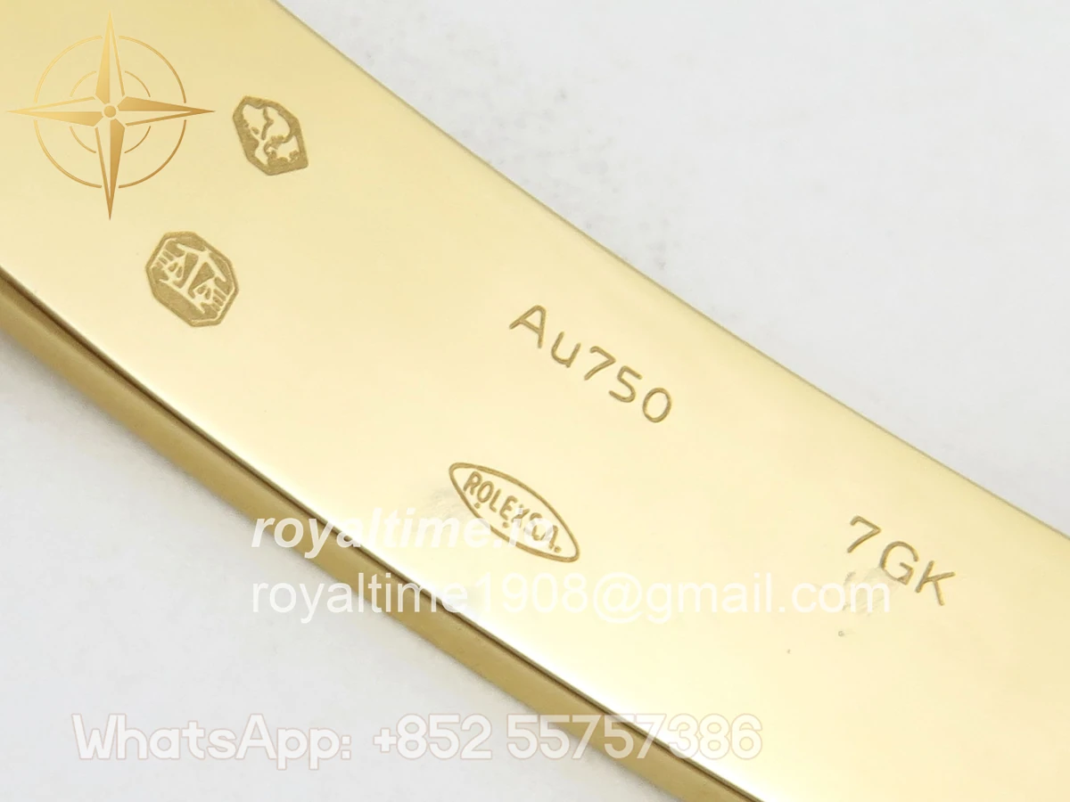 Rolex DayDate 40 YG QF 904L Steel Green Roman Dial on President Bracelet VR3255 V8 (Gain Weight) - Image 26