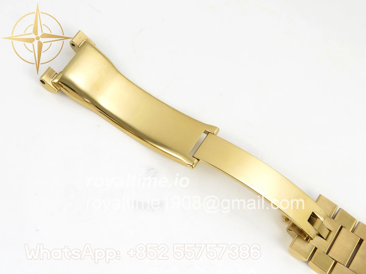 Rolex DayDate 40 YG QF 904L Steel Green Roman Dial on President Bracelet VR3255 V8 (Gain Weight) - Image 27