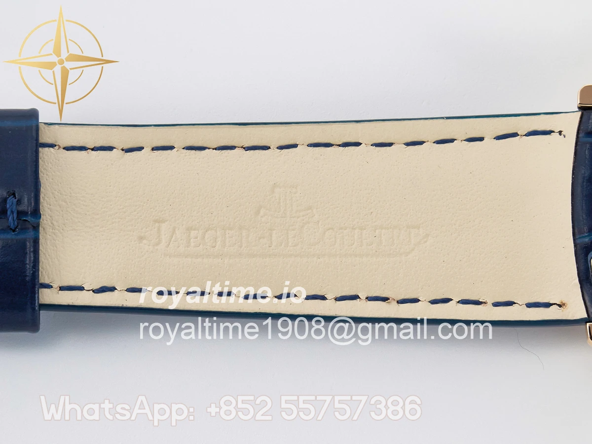 Jaeger-LeCoultre Master Ultra Thin Moon RG Z+F Blue Dial on Blue Leather Strap SA925 - Image 27
