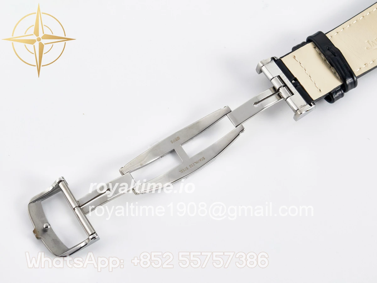 Jaeger-LeCoultre Master Ultra Thin Moon 1368420 SS Z+F Black Dial on Black Leather Strap SA925 - Image 28