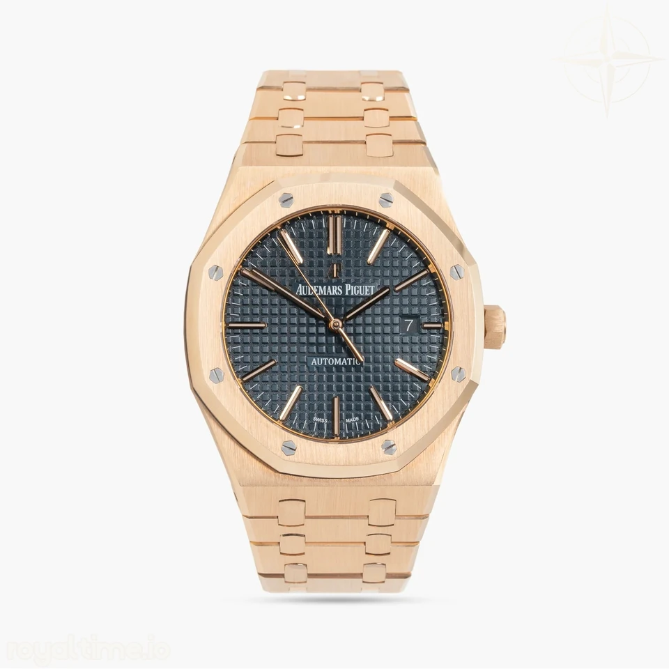 Audemars Piguet Royal Oak 15400 41mm APSF Rose Gold Blue Dial Textured Dial on Rose Gold Bracelet SA3120 Super Clone V5