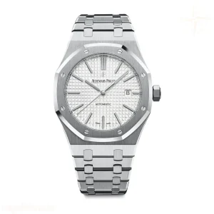 Audemars Piguet Royal Oak 15400 41mm APSF Stainless Steel White Dial Textured Dial on Stainless Steel Bracelet SA/SH3120 Super Clone V5