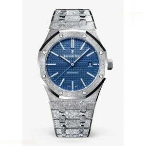 Audemars Piguet Royal Oak 15410 41mm ZF Stainless Steel Frosted Case Blue Textured Dial on Stainless Steel Bracelet A3120