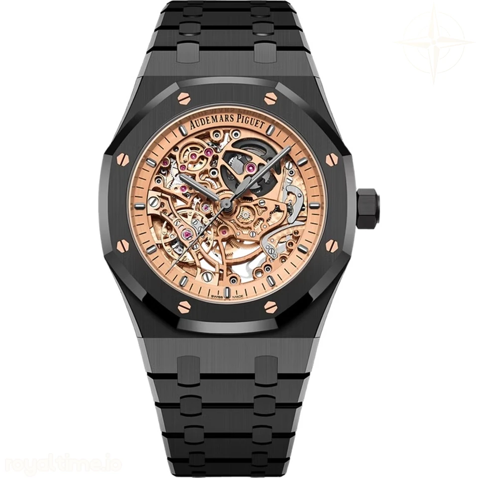 Audemars Piguet Royal Oak Openworked 15416CE 41mm THBF Ceramic Gold Dial on Ceramic Bracelet SA3132 V3