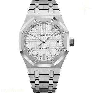 Audemars Piguet Royal Oak 15450 37mm ZF Stainless Steel White Textured Dial on Stainless Steel Bracelet SA3120 Super Clone V5