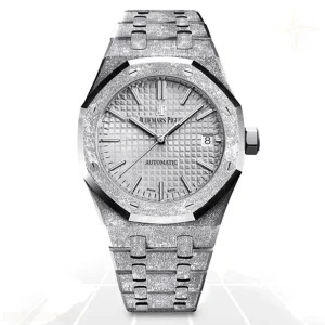 Audemars Piguet Royal Oak 15454 37mm APSF SS Frosted White Dial Textured Dial on Stainless Steel Bracelet SA/SH3120 Super Clone V2