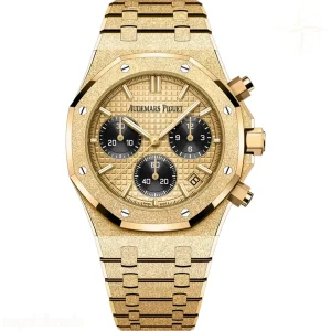 Audemars Piguet Royal Oak Chronograph 26240 Frosted DDF Yellow Gold Yellow Gold/Black Dial on Yellow Gold Bracelet DD4401 Super Clone (SW Dial) V5