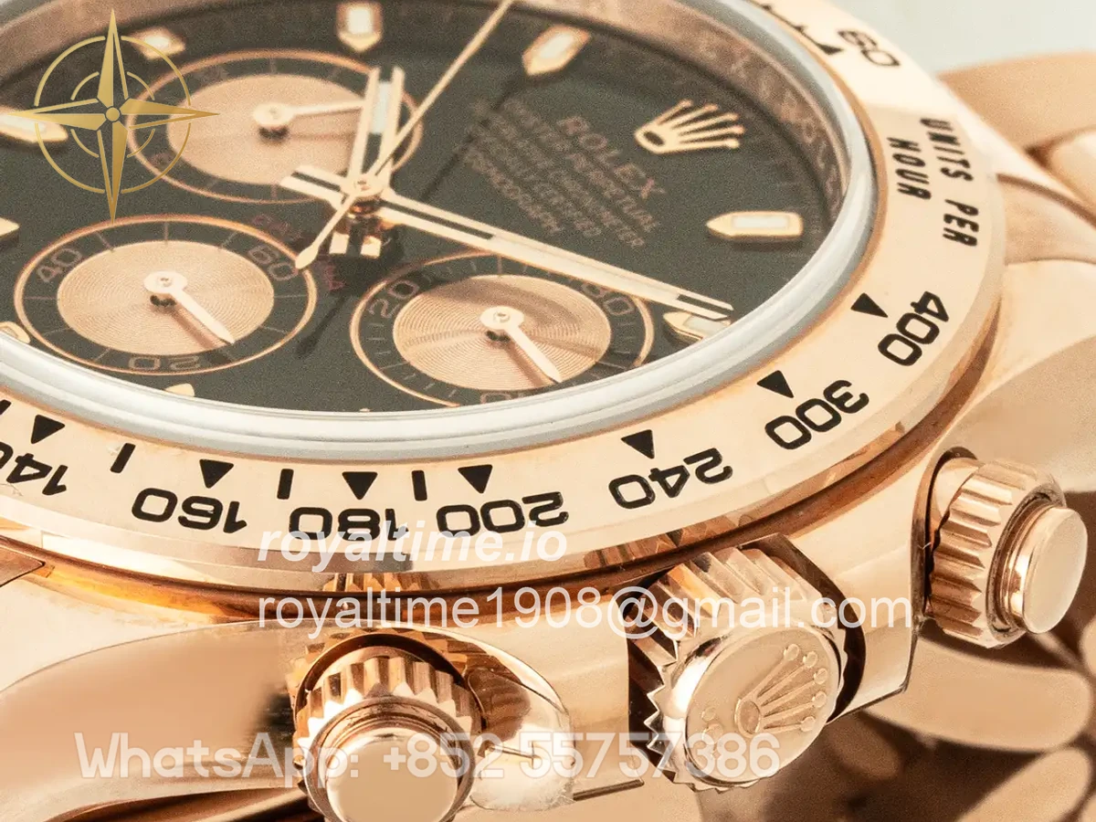 Cosmograph Daytona 116505 VF 904L Stainless Steel Black Dial on Rose Gold Bracelet DD4130 - Image 2