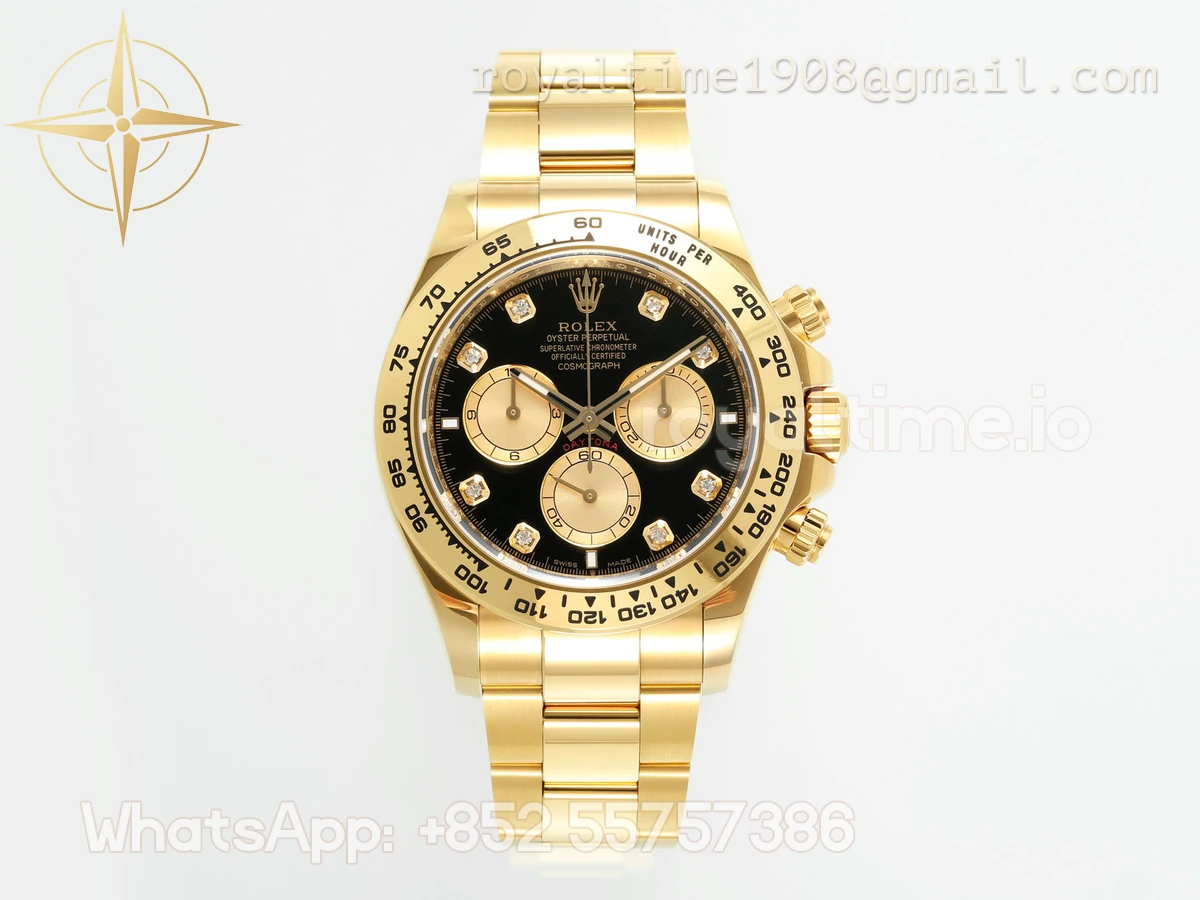 Cosmograph Daytona 126508 APSF Yellow Gold Black Dial Diamond Markers SH4131 - Image 2