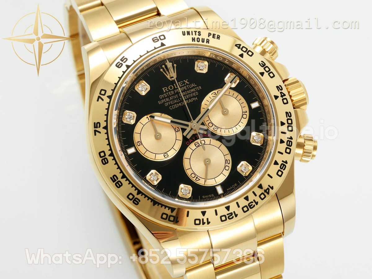 Cosmograph Daytona 126508 APSF Yellow Gold Black Dial Diamond Markers SH4131 - Image 3