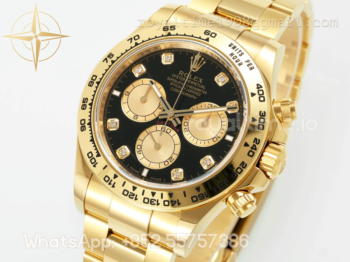 Cosmograph Daytona 126508 APSF Yellow Gold Black Dial Diamond Markers SH4131 - Image 4