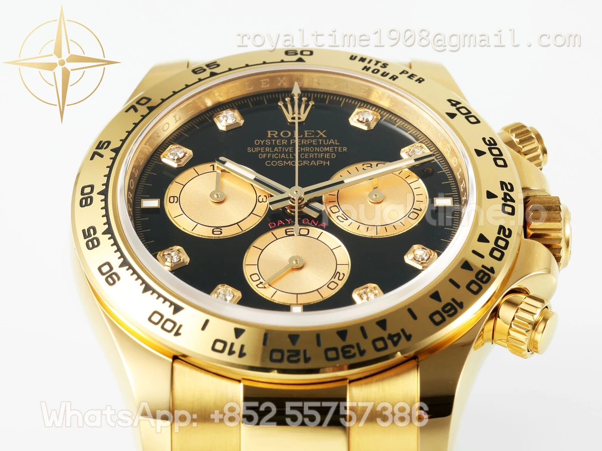 Cosmograph Daytona 126508 APSF Yellow Gold Black Dial Diamond Markers SH4131 - Image 5