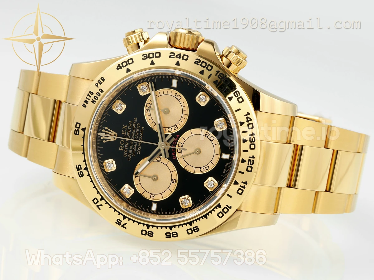 Cosmograph Daytona 126508 APSF Yellow Gold Black Dial Diamond Markers SH4131 - Image 6