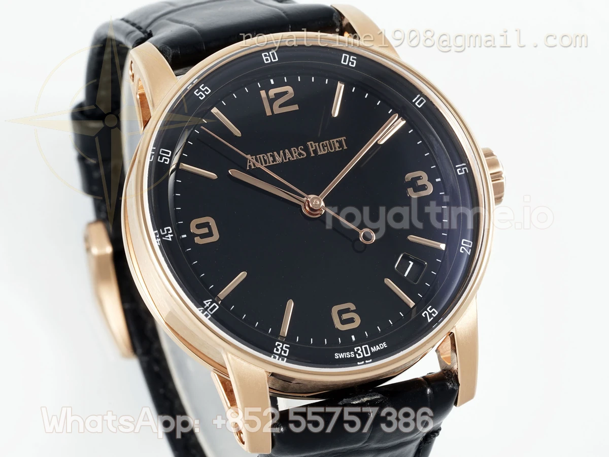 Audemars Piguet Code 11.59 15210 APSF Rose Gold Black Dial on Leather Strap A4302 - Image 3