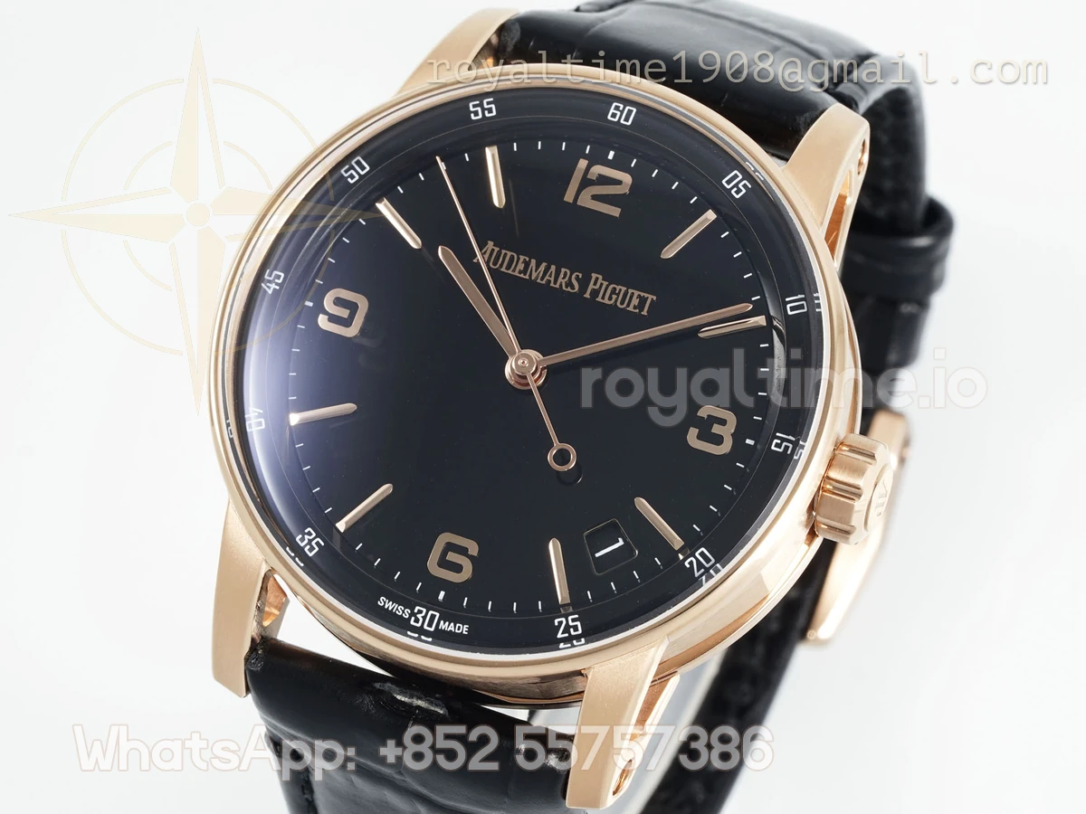 Audemars Piguet Code 11.59 15210 APSF Rose Gold Black Dial on Leather Strap A4302 - Image 4