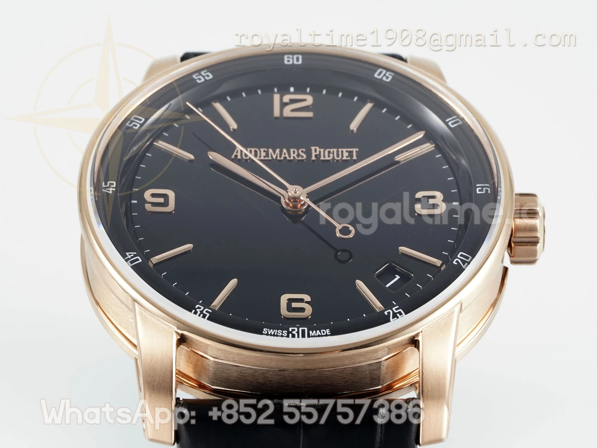 Audemars Piguet Code 11.59 15210 APSF Rose Gold Black Dial on Leather Strap A4302 - Image 5