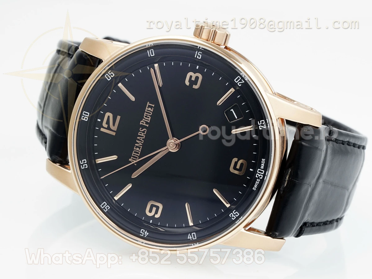 Audemars Piguet Code 11.59 15210 APSF Rose Gold Black Dial on Leather Strap A4302 - Image 6